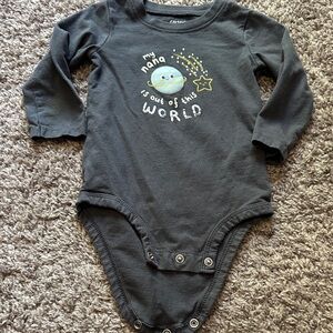 Carter's Charcoal Space-Themed Baby Bodysuit